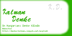kalman denke business card