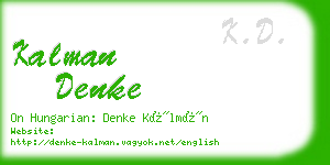 kalman denke business card